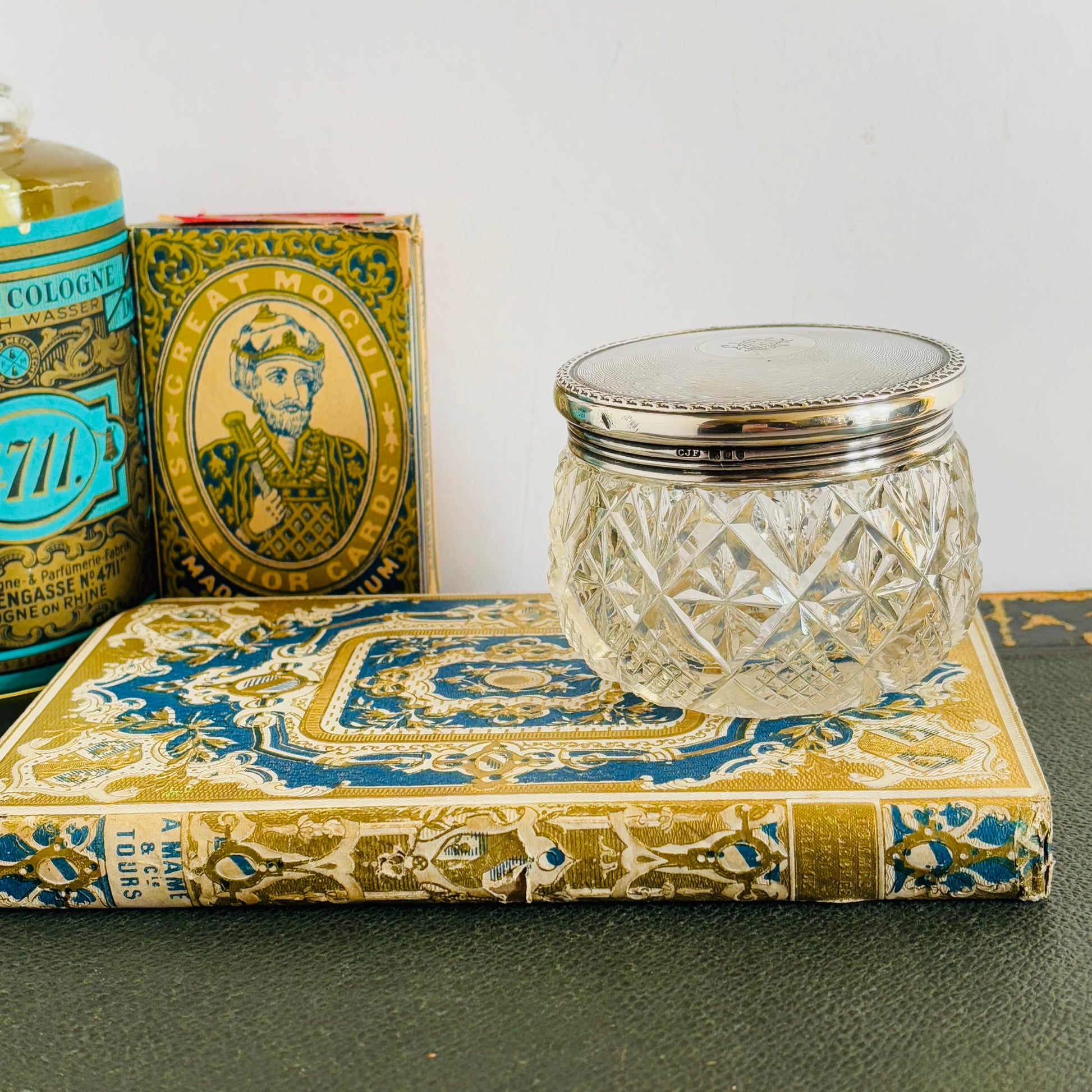 Edwardian Silver Top Vanity Jar | London 1909 Charles James Fox