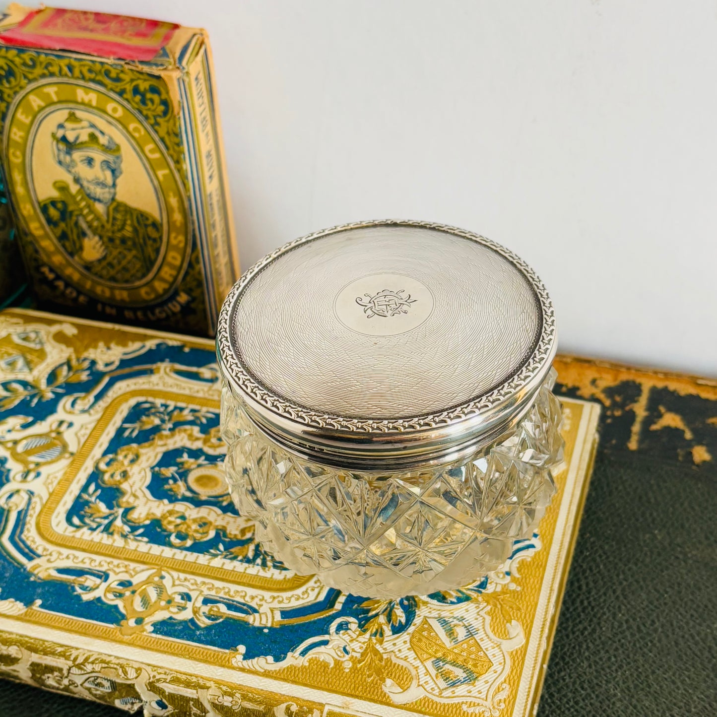 Edwardian Silver Top Vanity Jar | London 1909 Charles James Fox