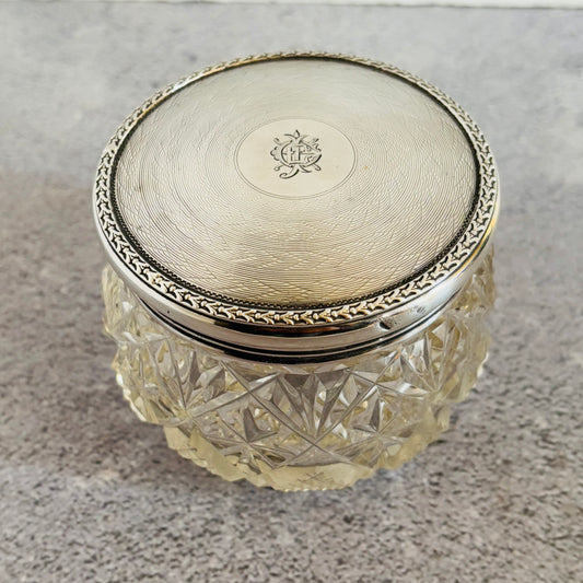 Edwardian Silver Top Vanity Jar | London 1909 Charles James Fox