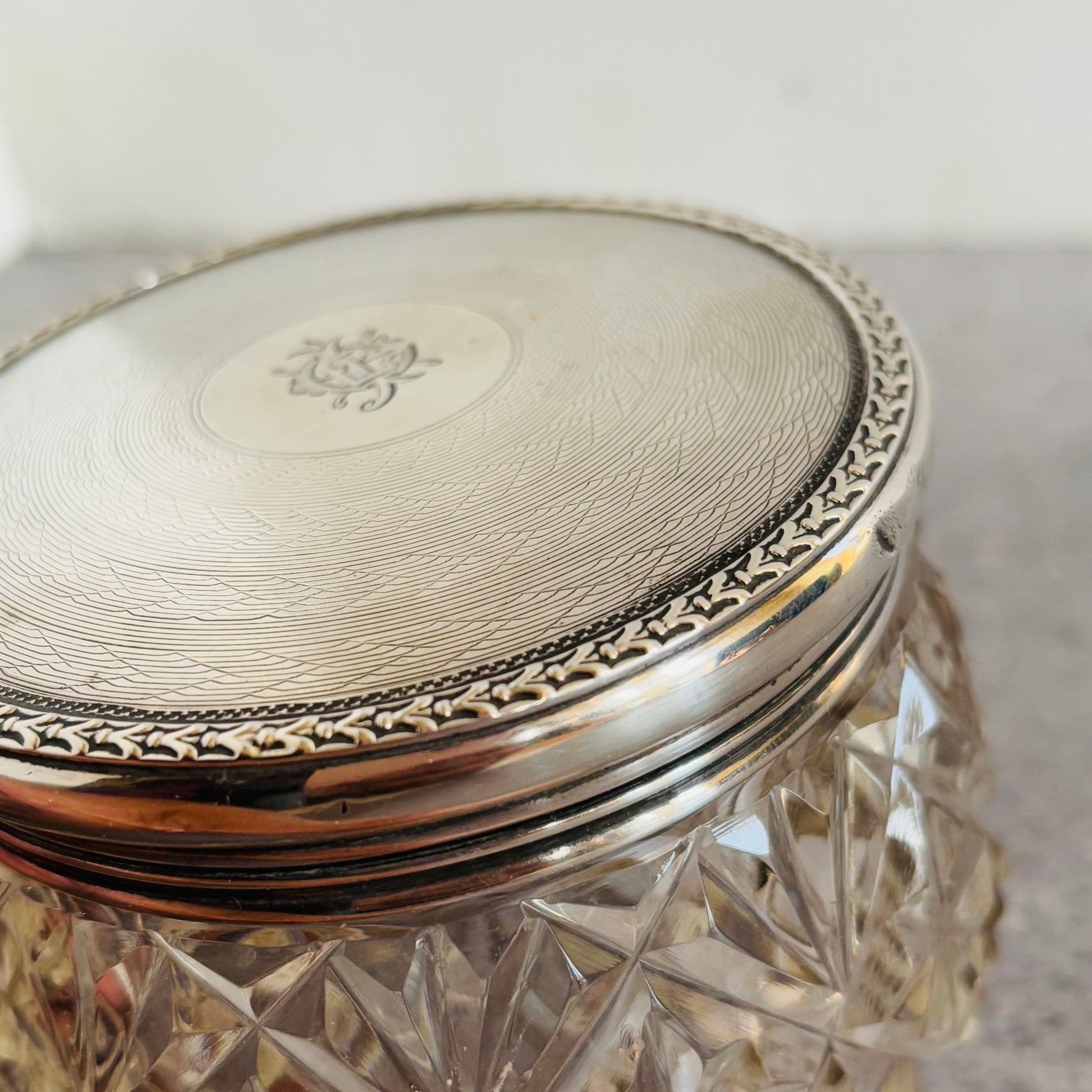 Edwardian Silver Top Vanity Jar | London 1909 Charles James Fox