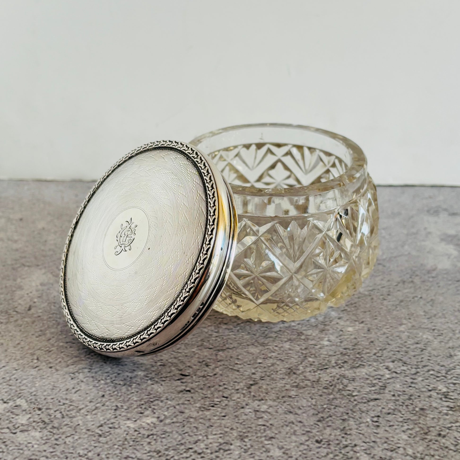 Edwardian Silver Top Vanity Jar | London 1909 Charles James Fox