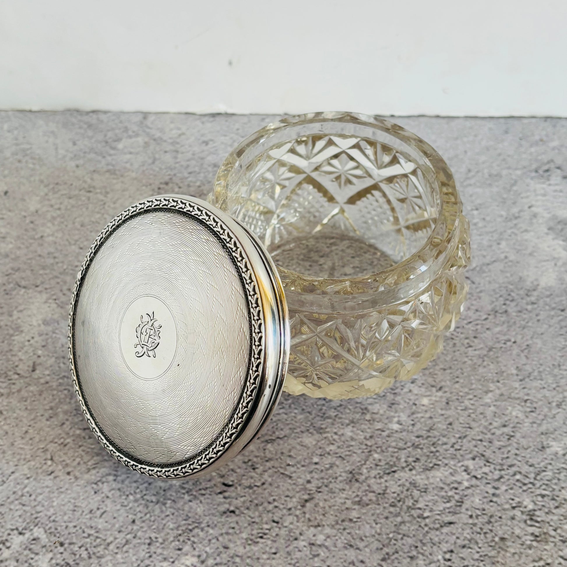 Edwardian Silver Top Vanity Jar | London 1909 Charles James Fox