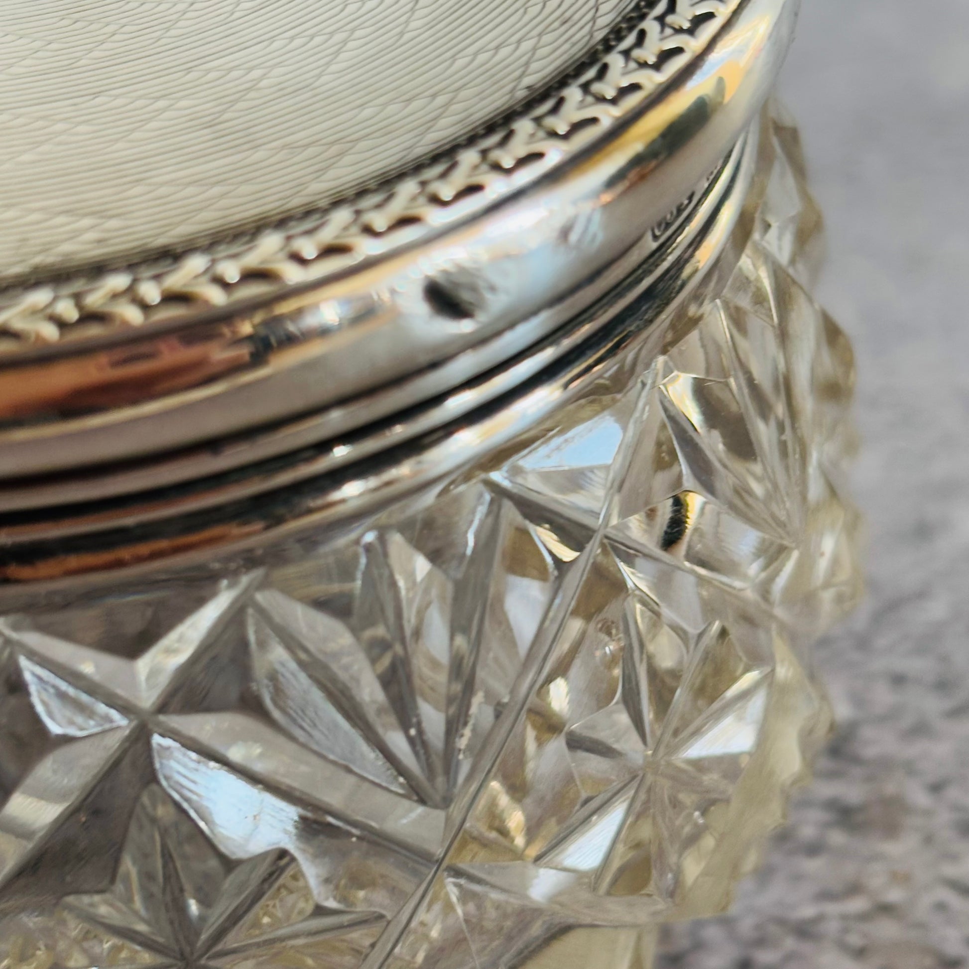 Edwardian Silver Top Vanity Jar | London 1909 Charles James Fox