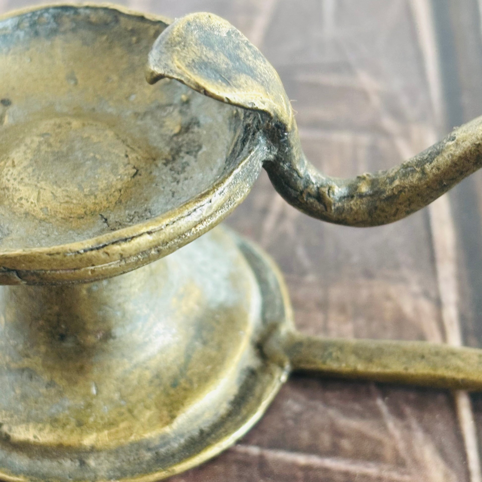 Antique Rare Indian Brass Diya Oil Lamp | The Urban Vintage Affair