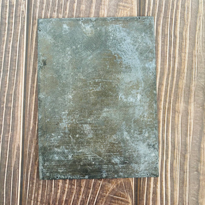 Vintage Copper Printing Plate Back