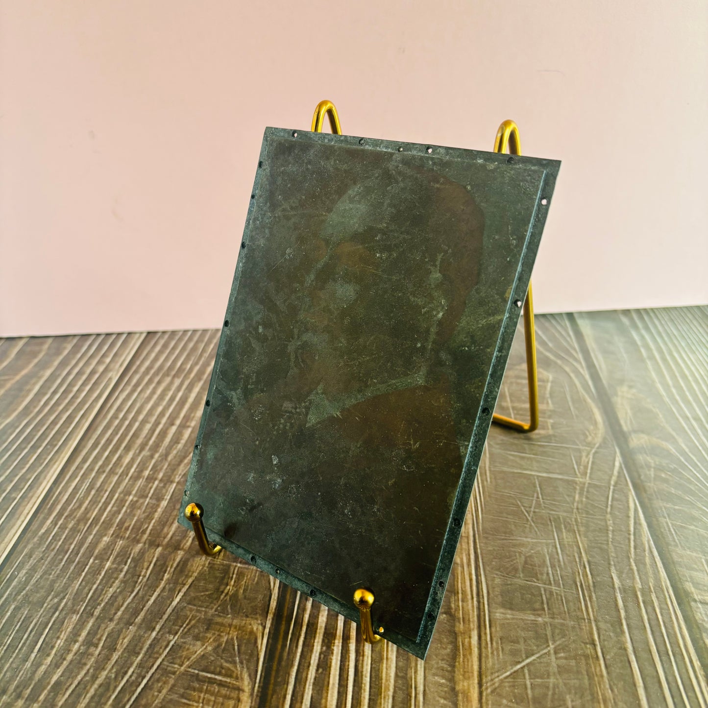 Vintage Copper Printing Plate Large Portrait of a Gentleman In A Suit