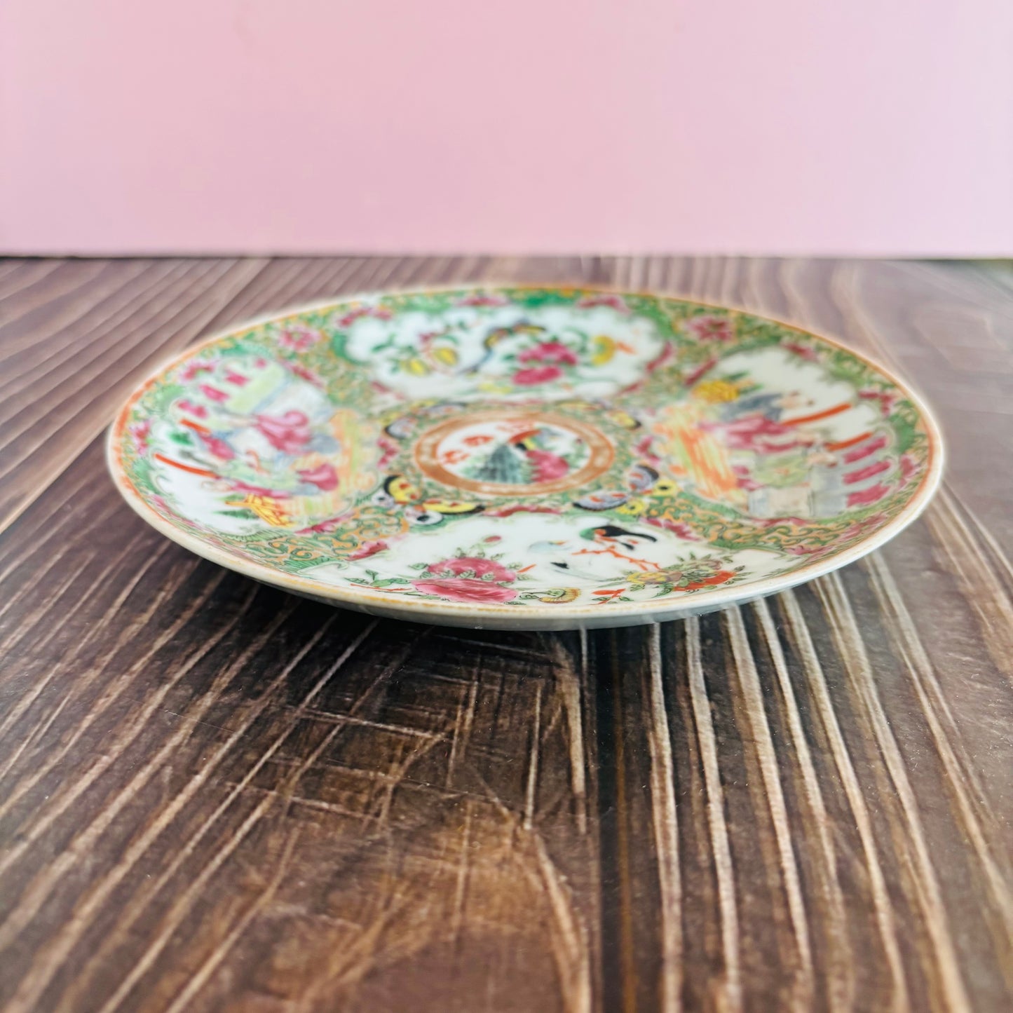 Antique Chinese Rose Medallion Pattern  Saucer | The Urban Vintage Affair