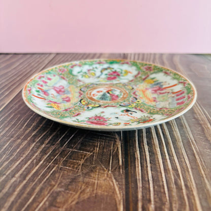 Antique Chinese Rose Medallion Pattern  Saucer | The Urban Vintage Affair