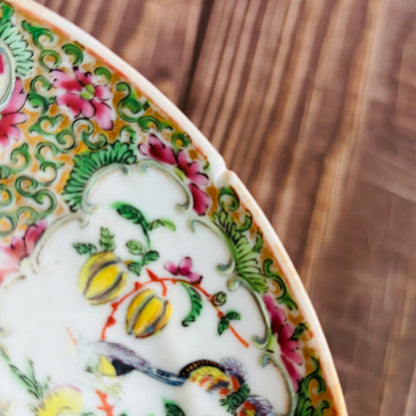 Antique Chinese Rose Medallion Pattern  Saucer | The Urban Vintage Affair