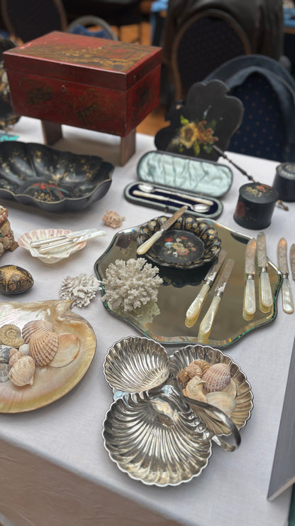 The Skater Donald - Large Antique Scalloped Display Mirror