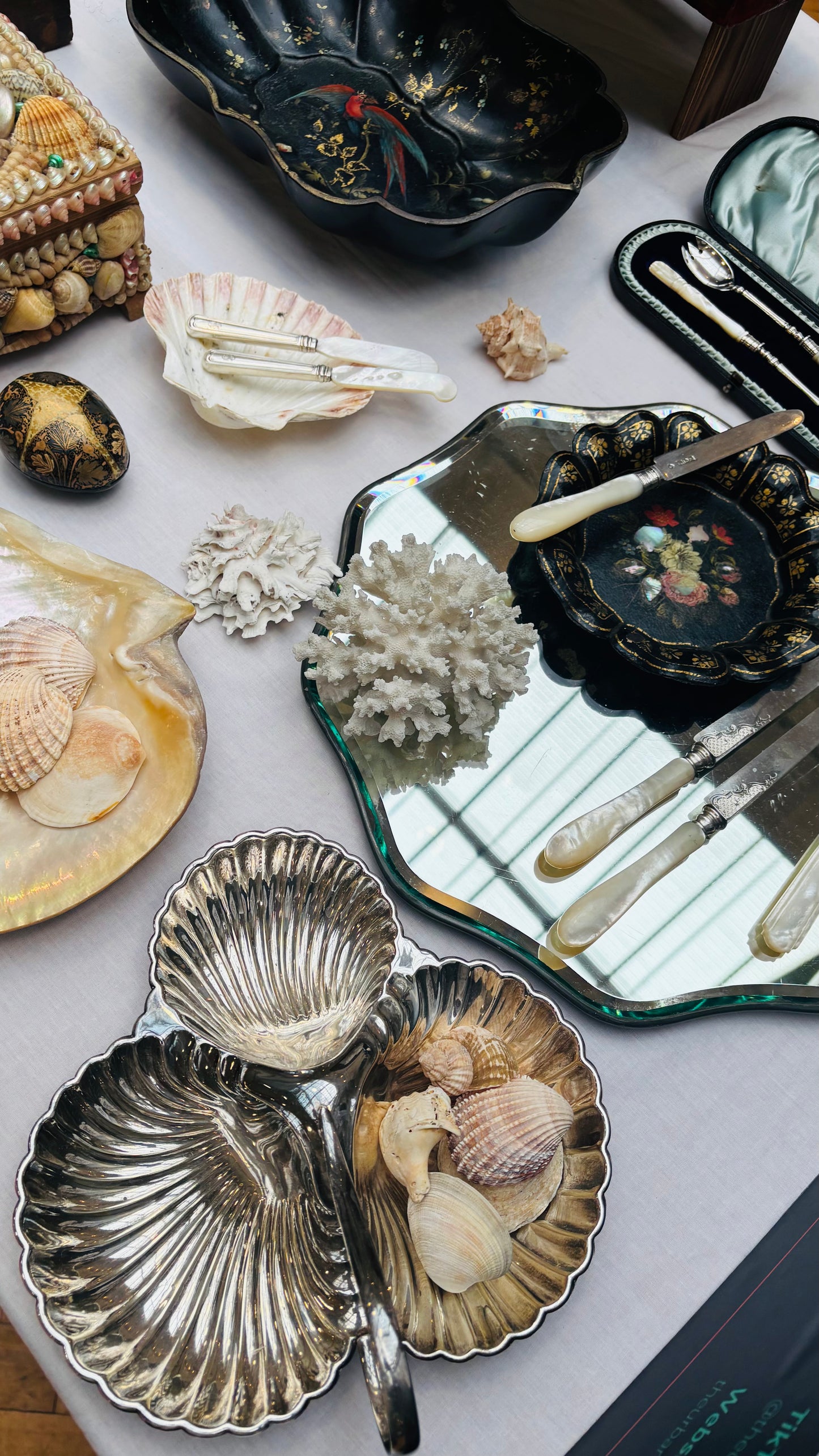 The Skater Donald - Large Antique Scalloped Display Mirror