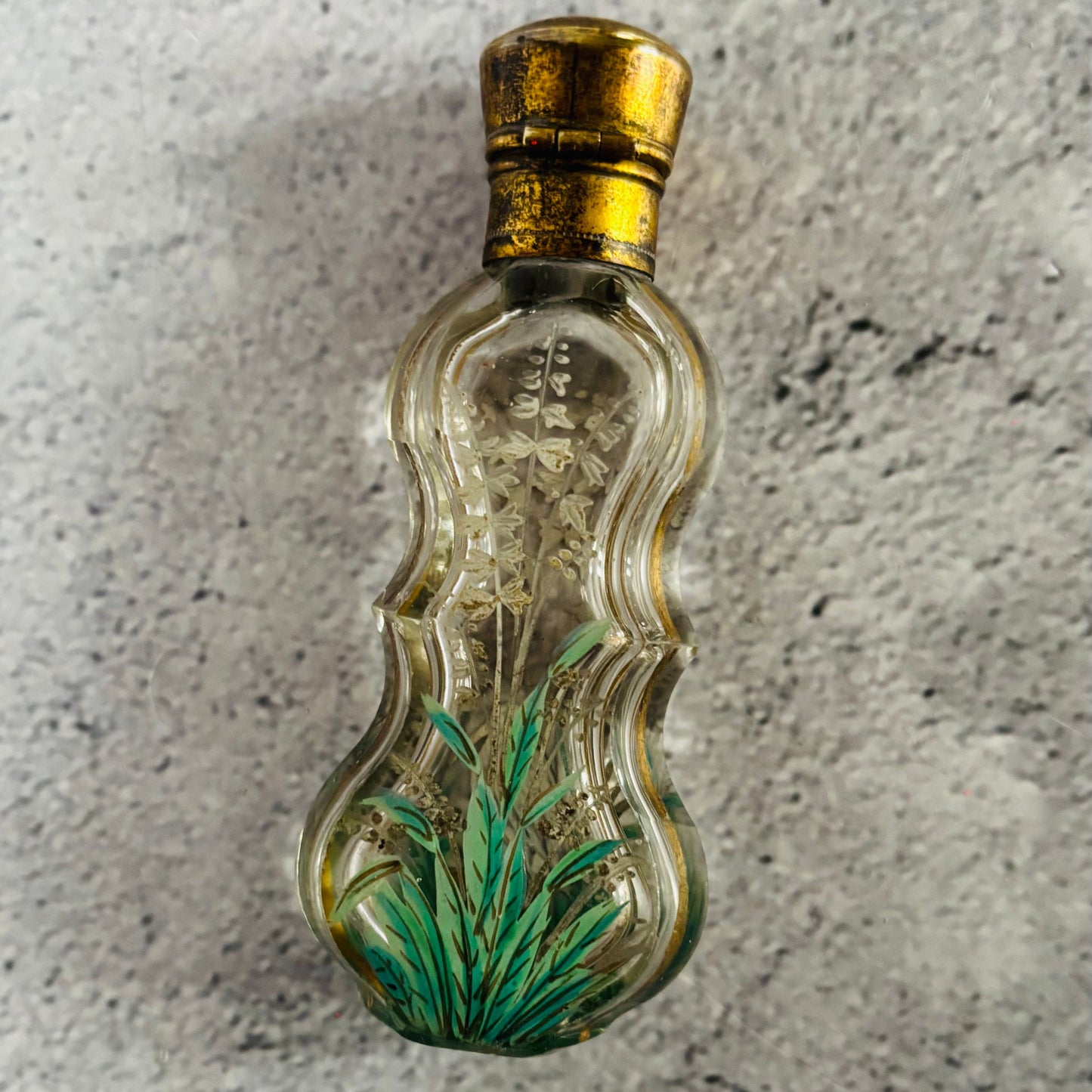 French Antique Hand Painted Scent Bottle