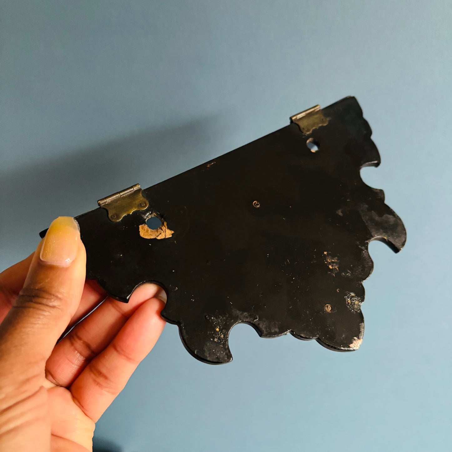 Antique Paper Mache Chinoiserie Lacquer Shelves
