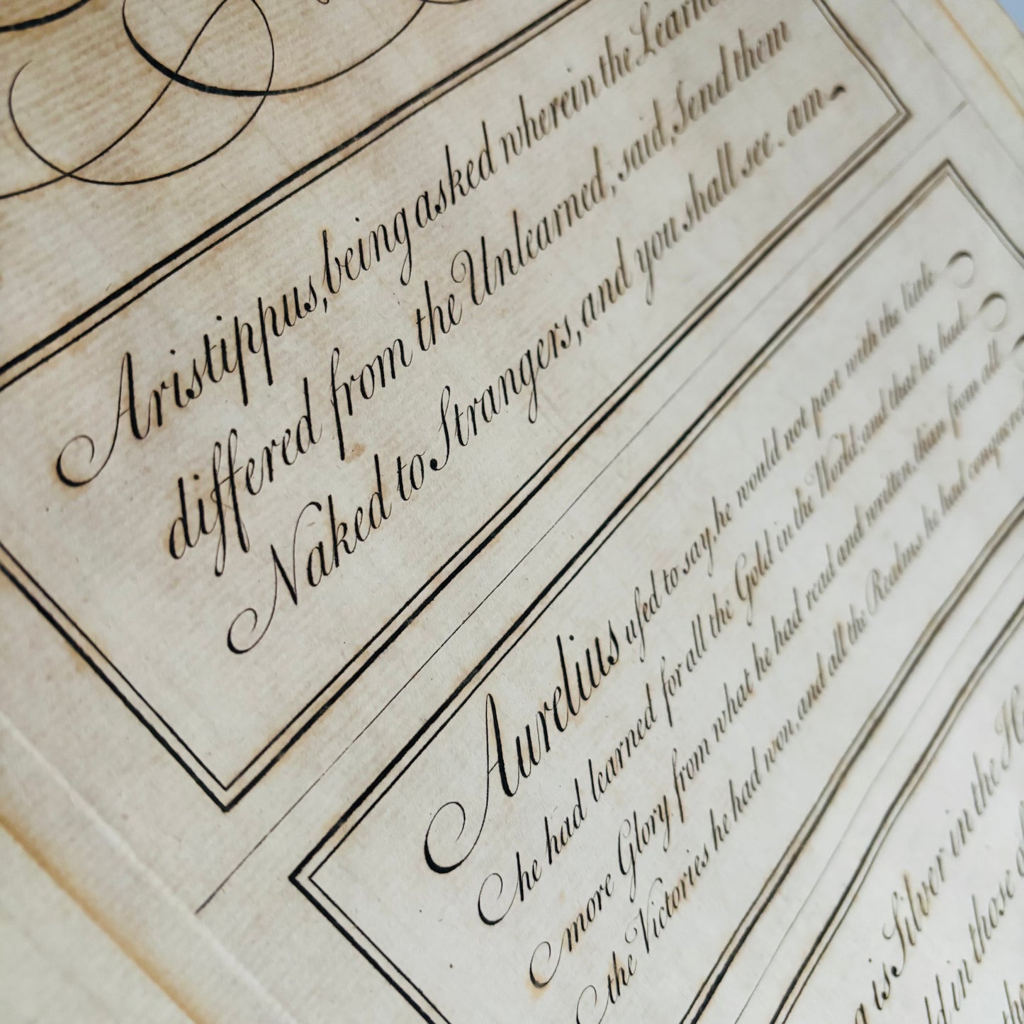 Antique Etching Design Plate 'Learning' by George Bickham | Wall Art