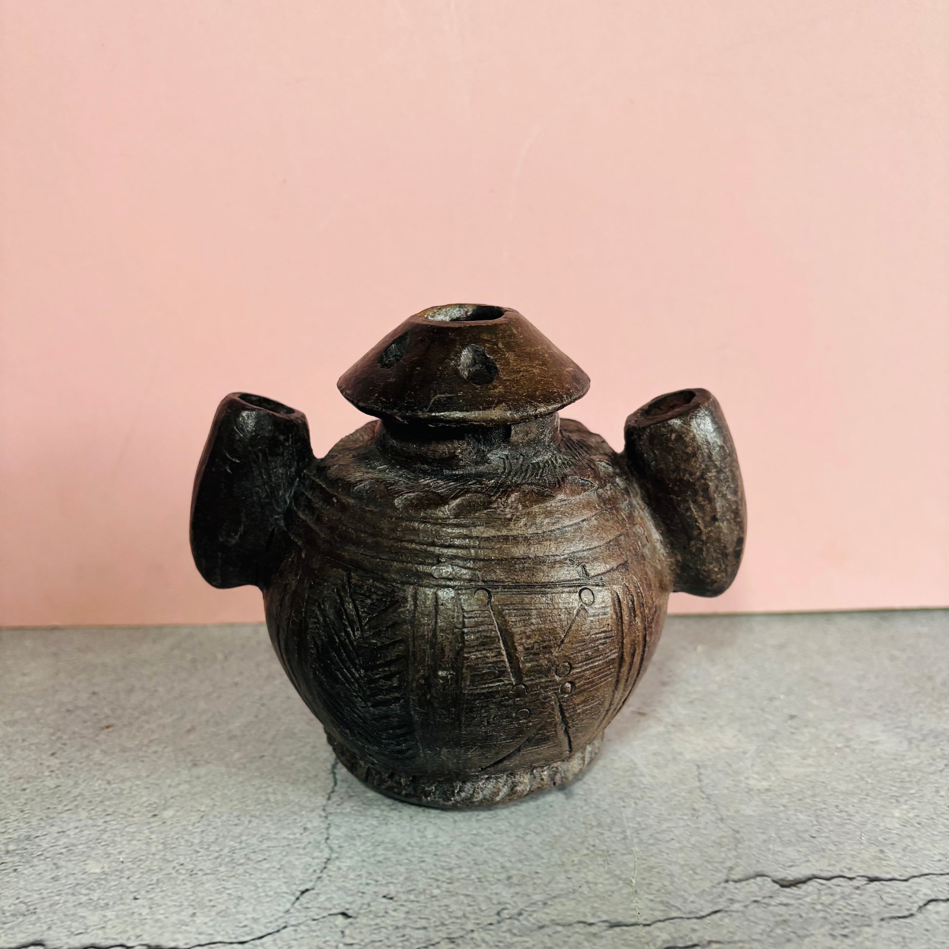 Antique African Clay Ink Pot From Kano Nigeria | Rare Beautiful Find