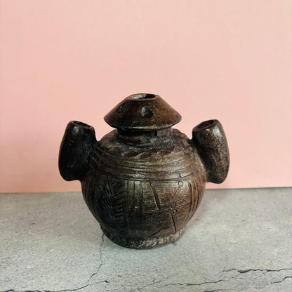 Antique African Clay Ink Pot From Kano Nigeria | Rare Beautiful Find