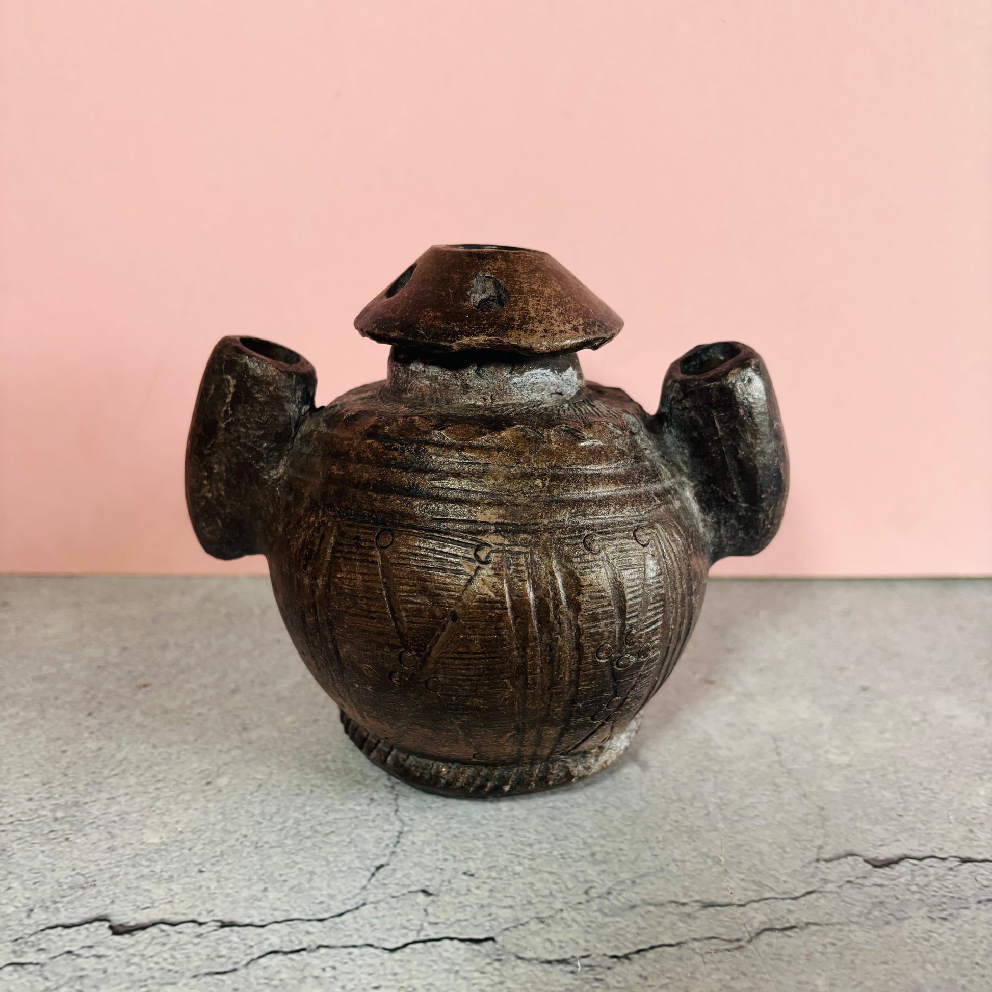 Antique African Clay Ink Pot From Kano Nigeria | Rare Beautiful Find