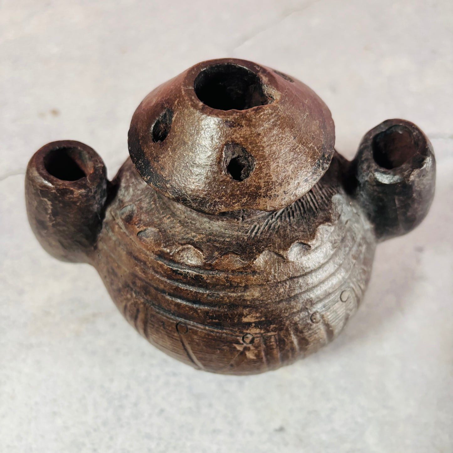 Antique African Clay Ink Pot From Kano Nigeria | Rare Beautiful Find