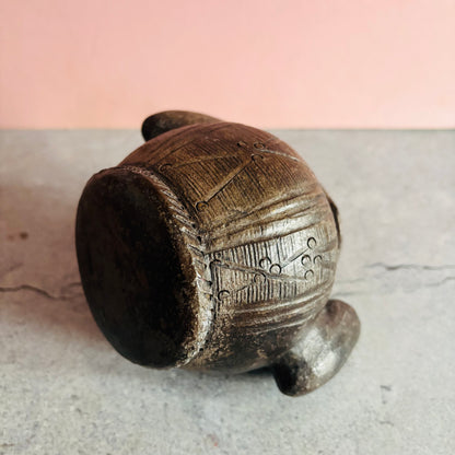 Antique African Clay Ink Pot From Kano Nigeria | Rare Beautiful Find