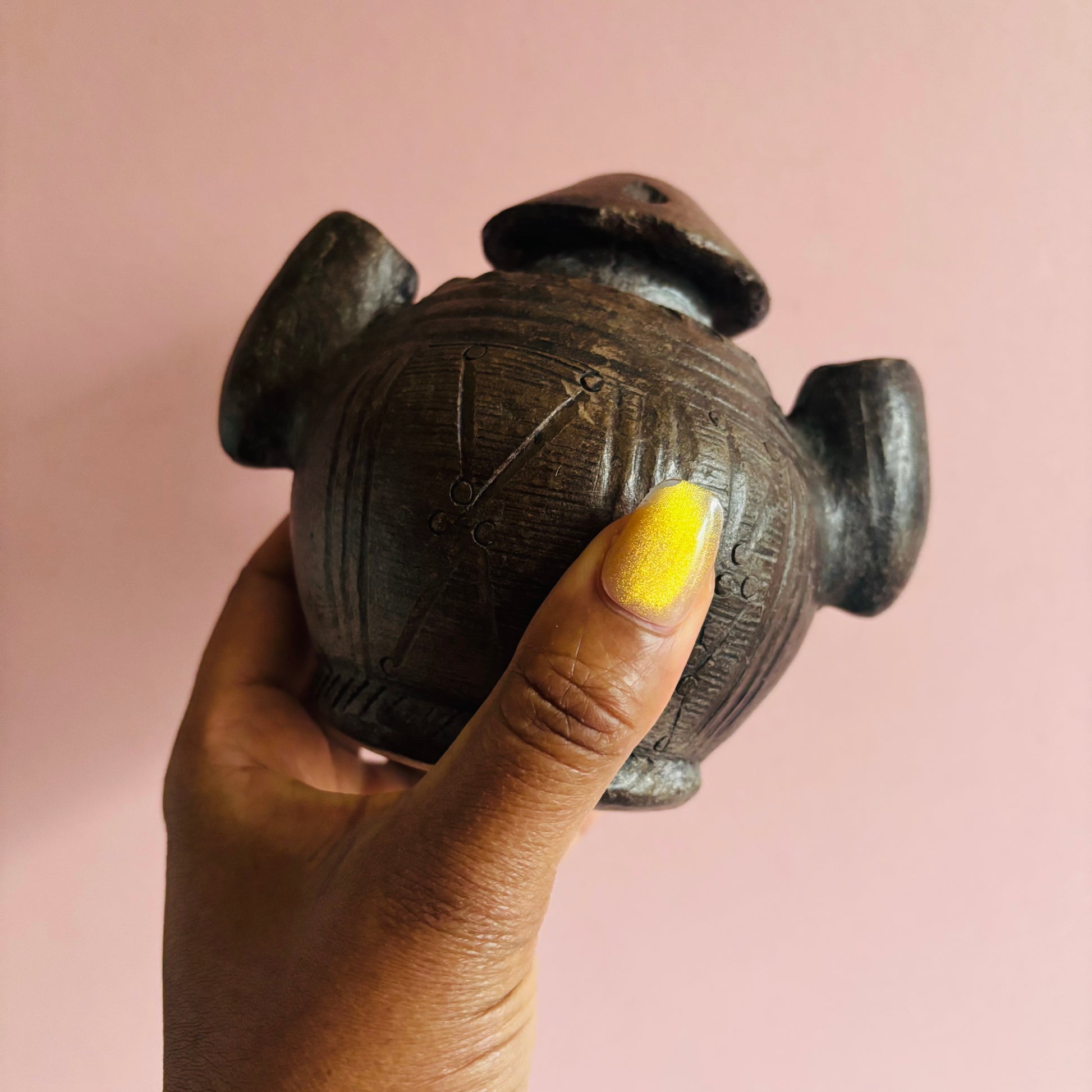 Antique African Clay Ink Pot From Kano Nigeria | Rare Beautiful Find