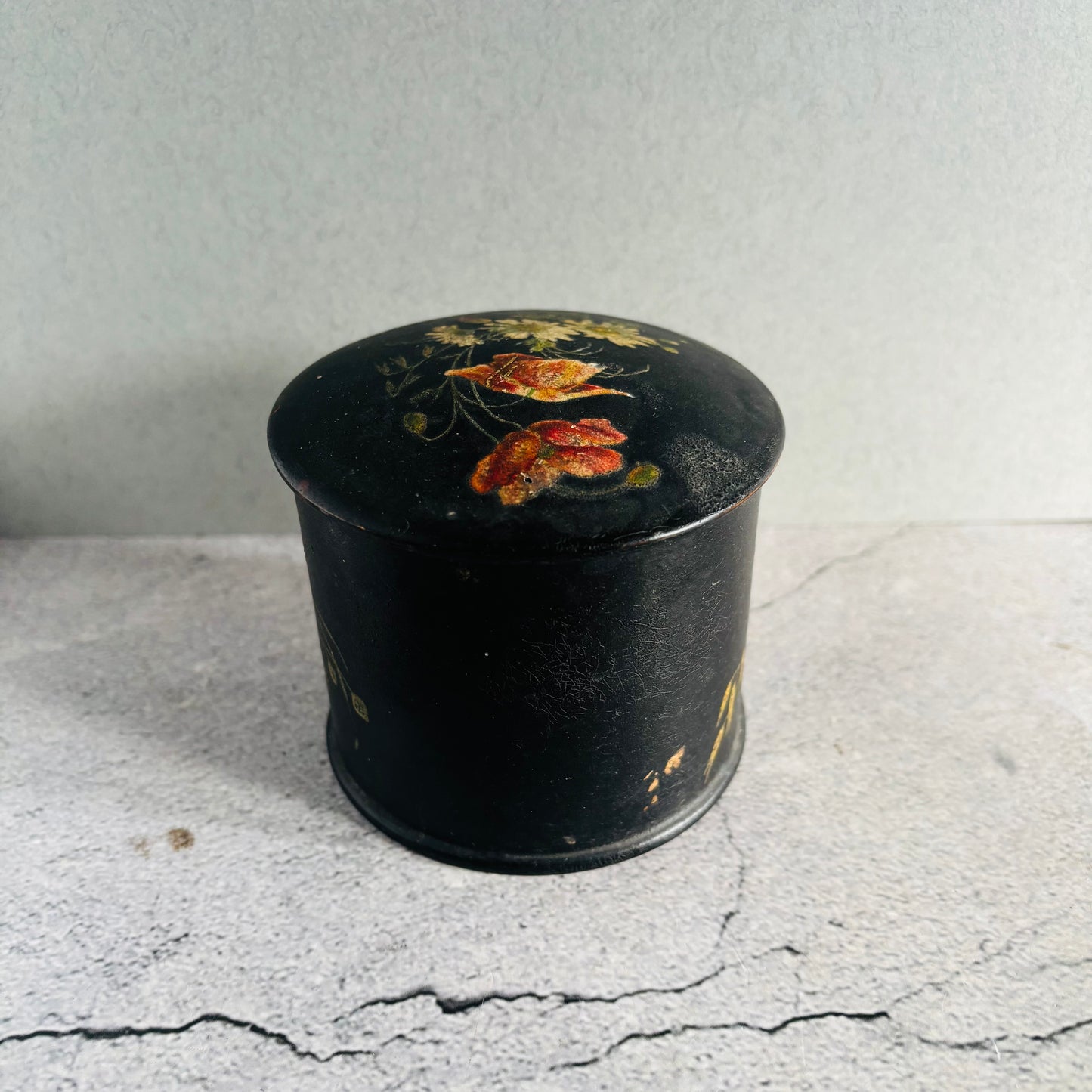 The Mixologist Meg - Antique Black Lacquer Paper Mache Box