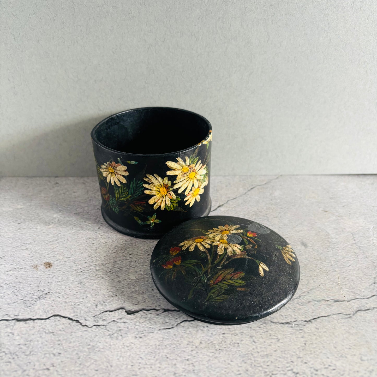 The Mixologist Meg - Antique Black Lacquer Paper Mache Box