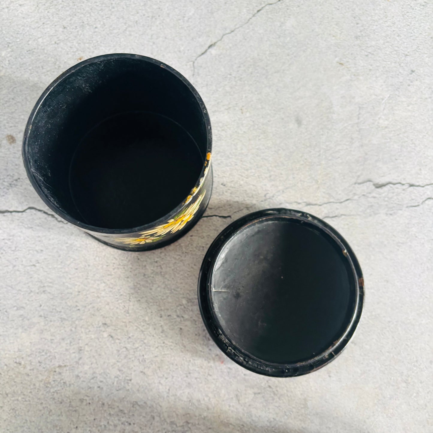 The Mixologist Meg - Antique Black Lacquer Paper Mache Box