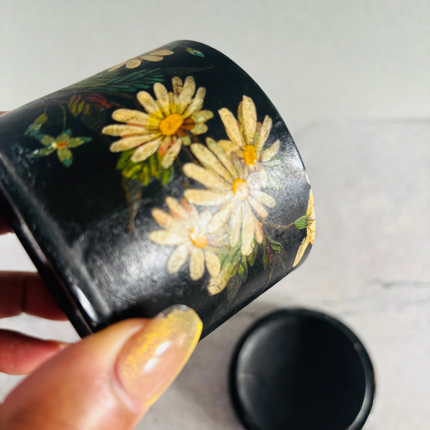 The Mixologist Meg - Antique Black Lacquer Paper Mache Box