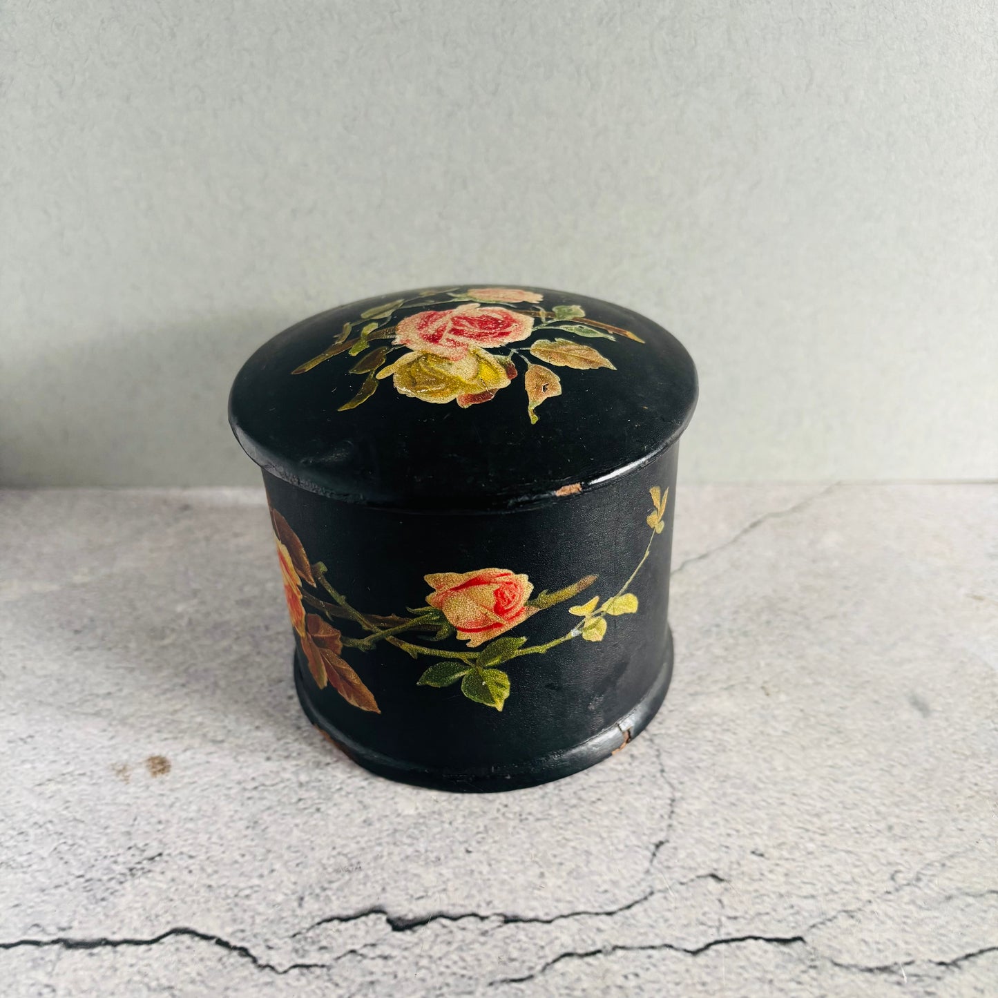 The Mixologist Meg - Antique Black Lacquer Paper Mache Box