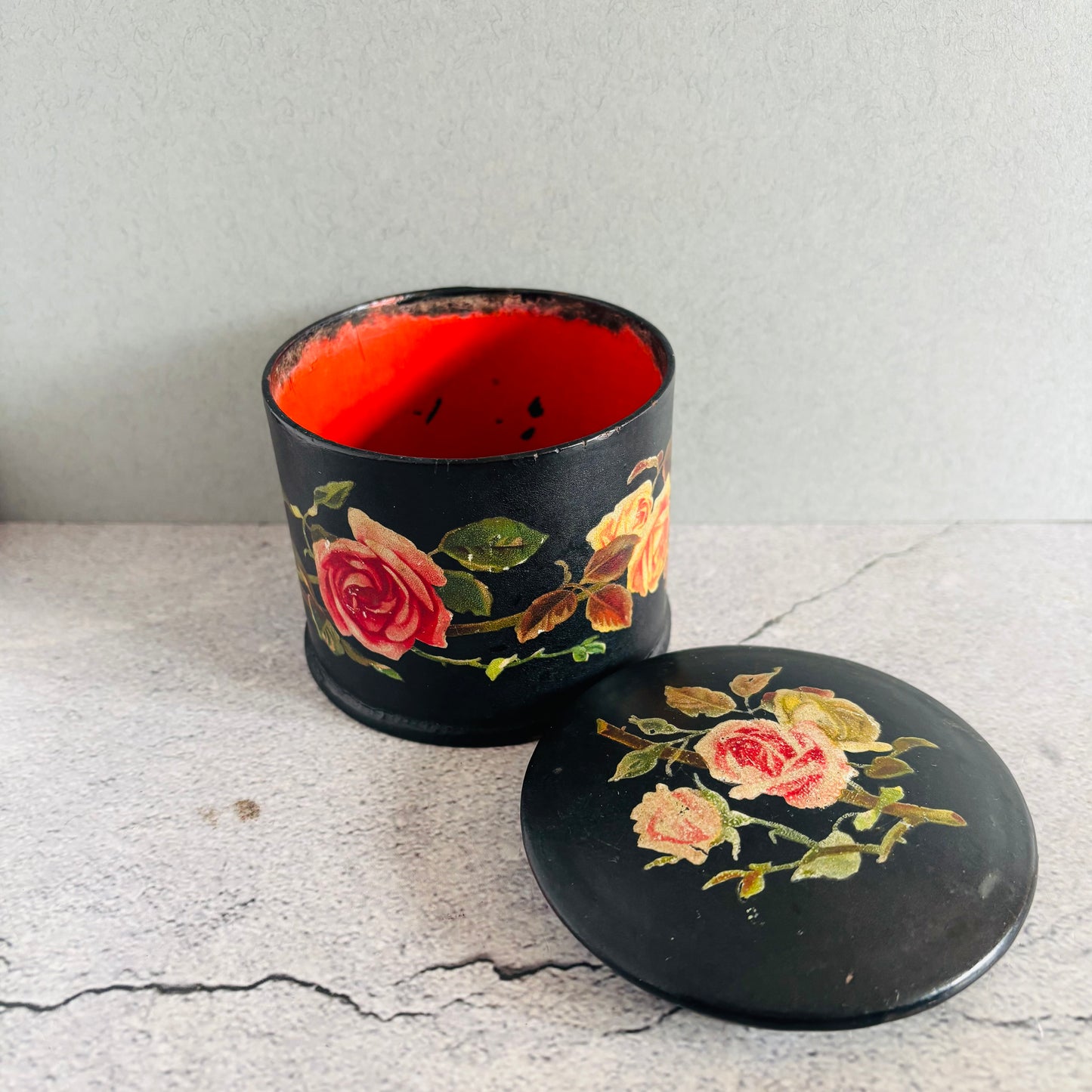 The Mixologist Meg - Antique Black Lacquer Paper Mache Box