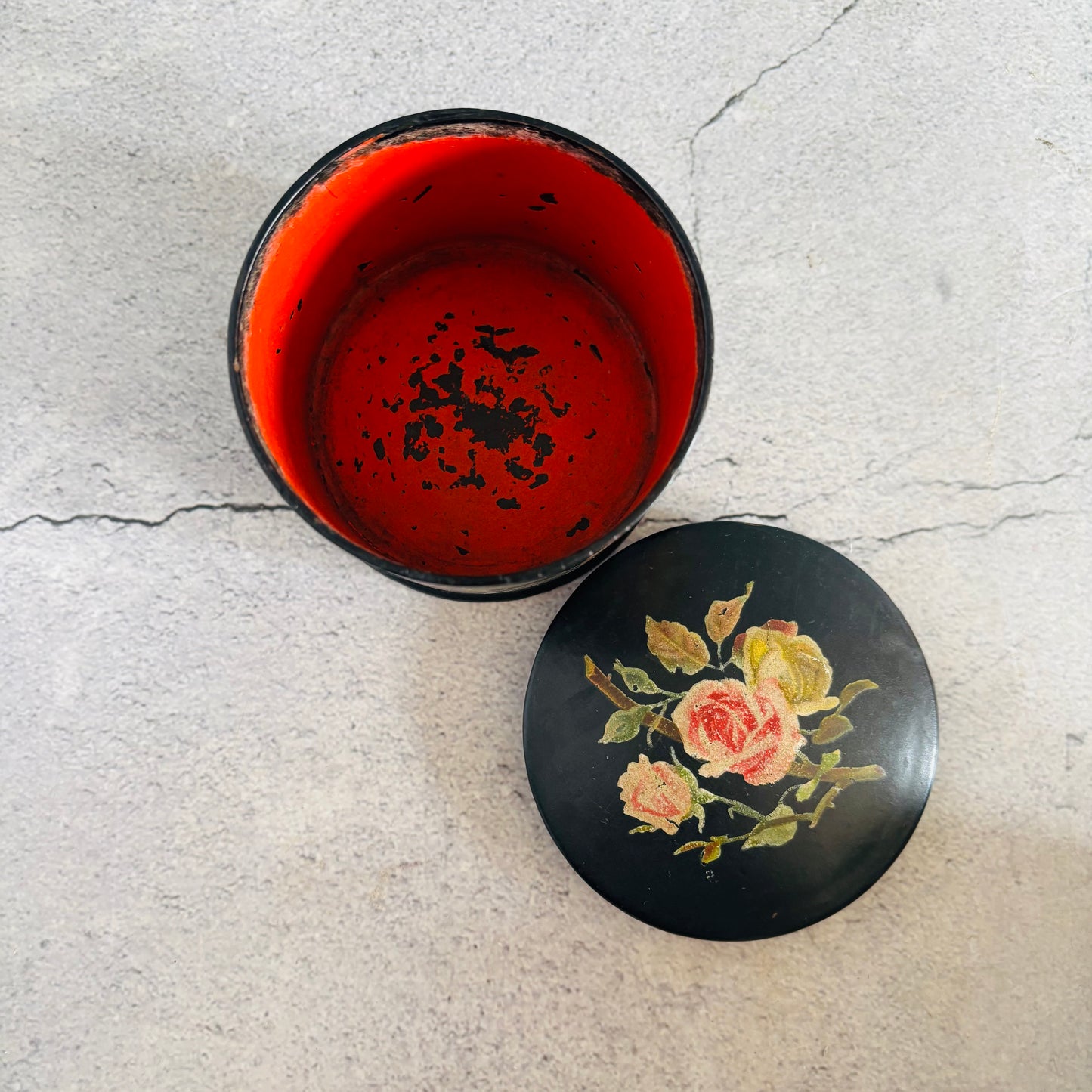 The Mixologist Meg - Antique Black Lacquer Paper Mache Box