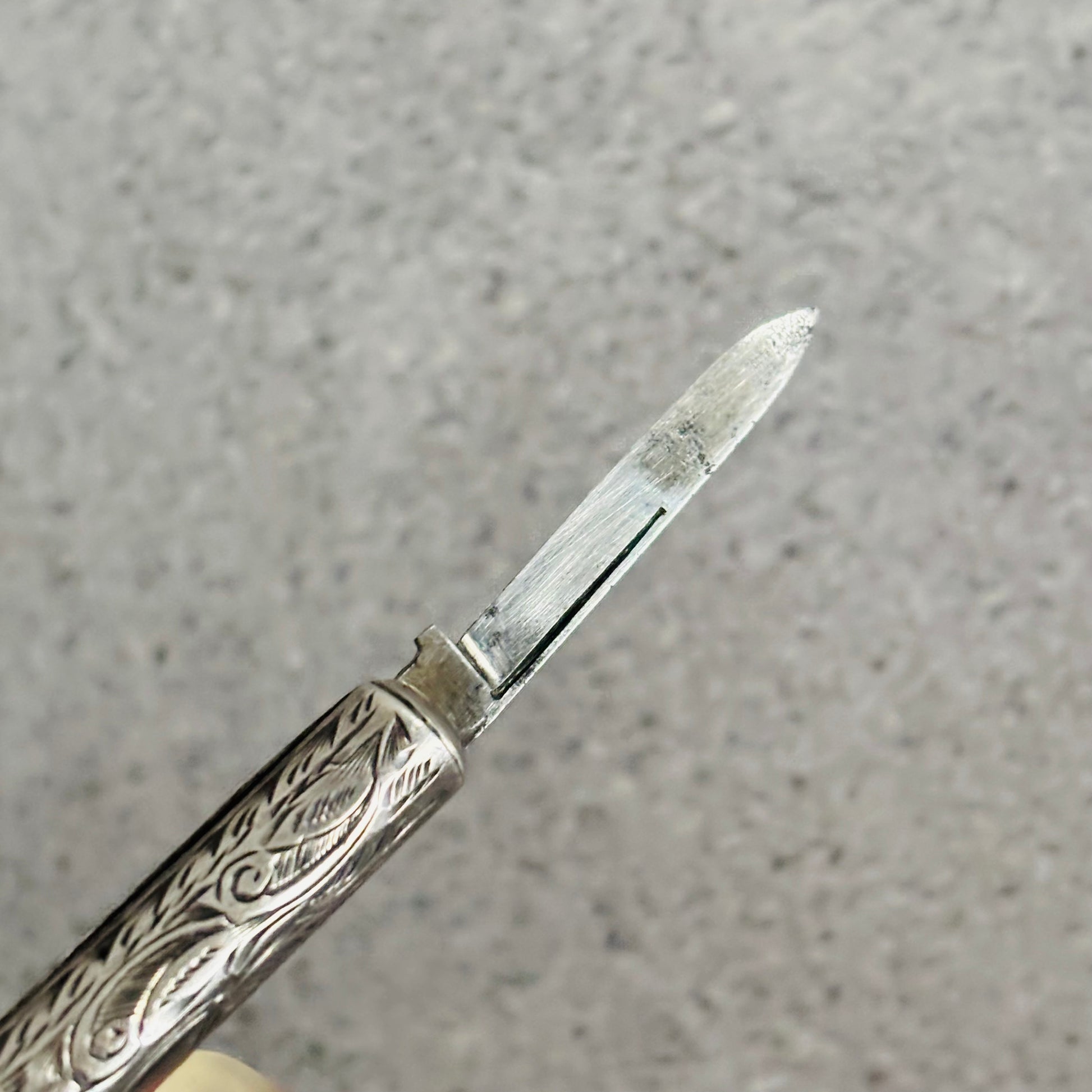 Antique Silver Retractable Pen Pencil and Knife | The Urban Vintage Affair