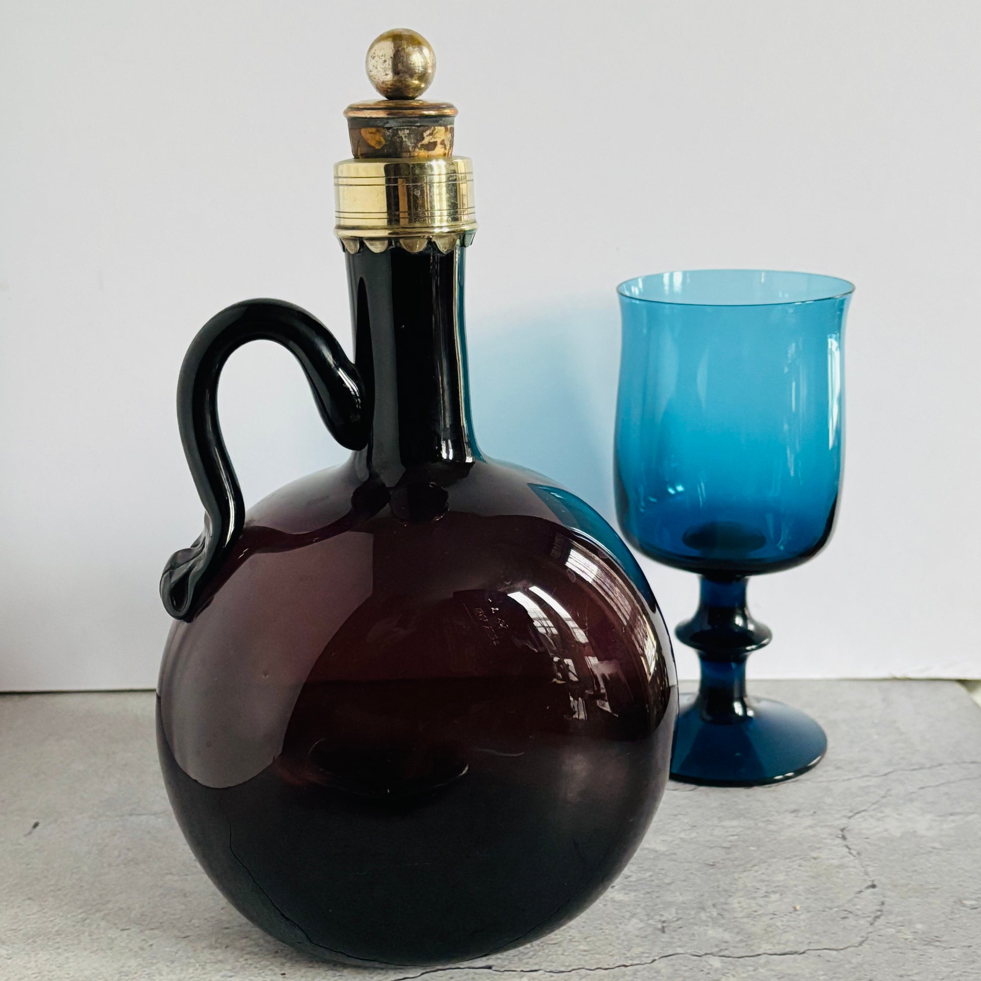 Antique Purple Wine Decanter Flagon | The Urban Vintage Affair