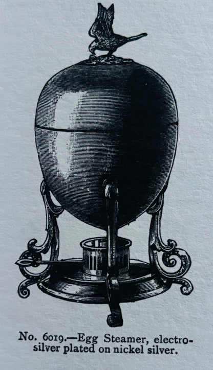 The Groom Neil - Antique Silver Egg Coddler with Eagle Nest Finial
