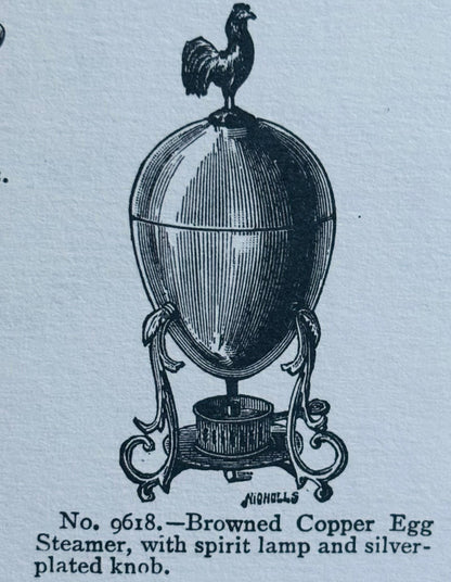The Groom Louis - Rare Arts & Crafts Antique Copper Egg Coddler