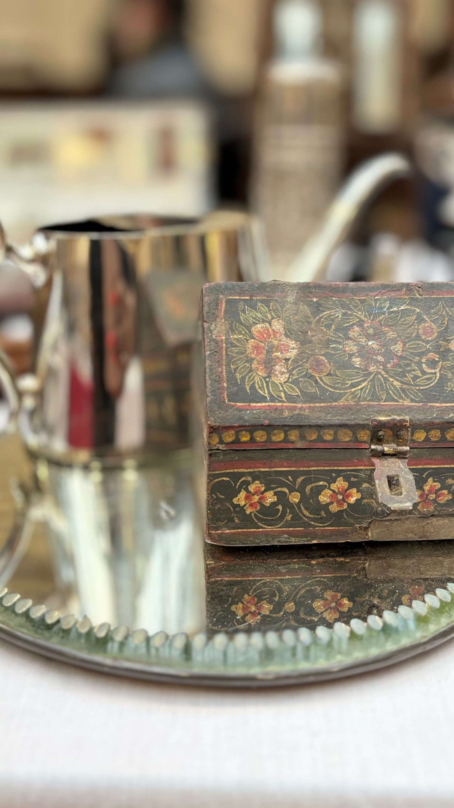 The Mixologist Rosie - Antique Folk Art Miniature Chest