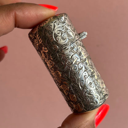 Antique Silver Engraved Scent Bottle Sampson Mordan 