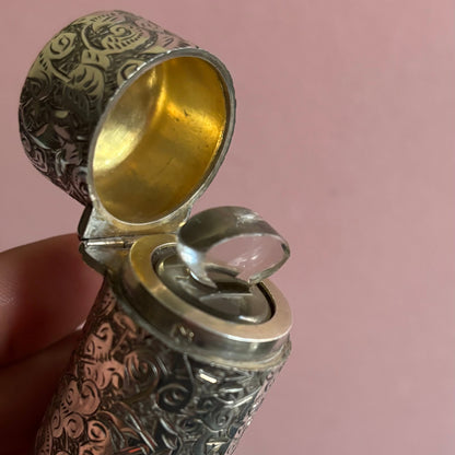 Antique Silver Engraved Scent Bottle Sampson Mordan 
