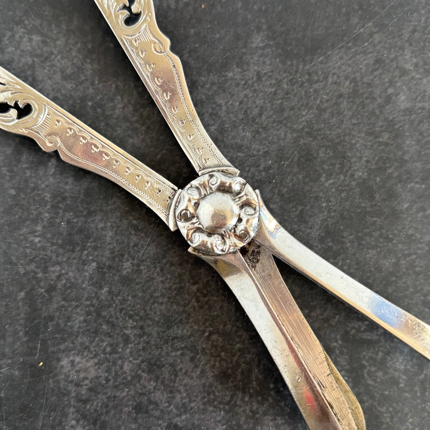 Rare Antique Silver Plate Grape Scissors