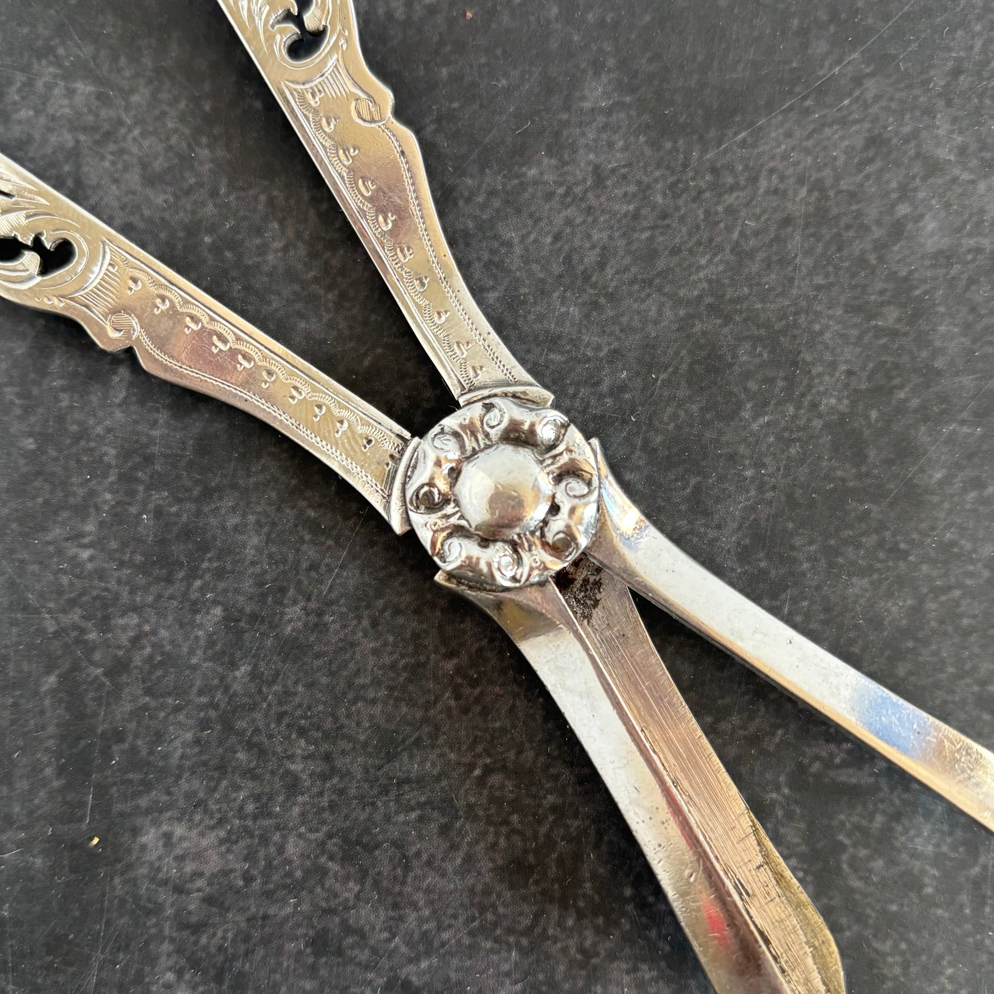 Rare Antique Silver Plate Grape Scissors