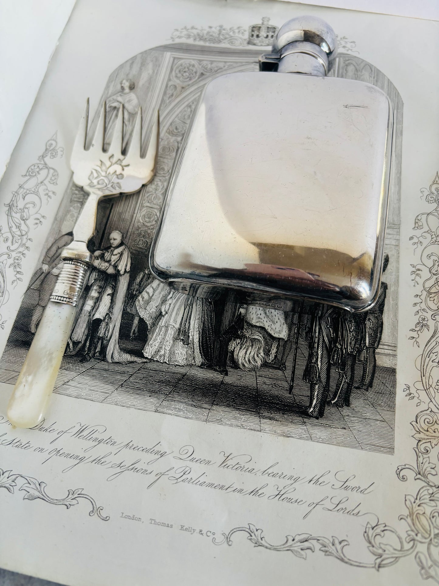 The Artist Trish - Antique Silver Plated Pocket Hip Flask
