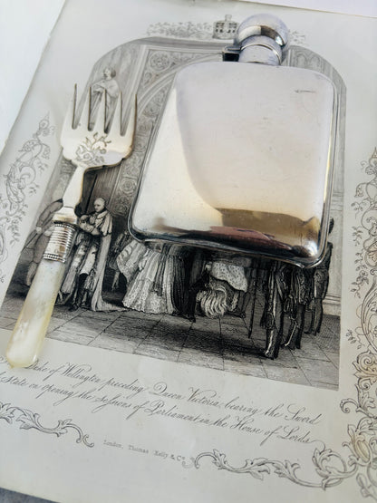 The Artist Trish - Antique Silver Plated Pocket Hip Flask