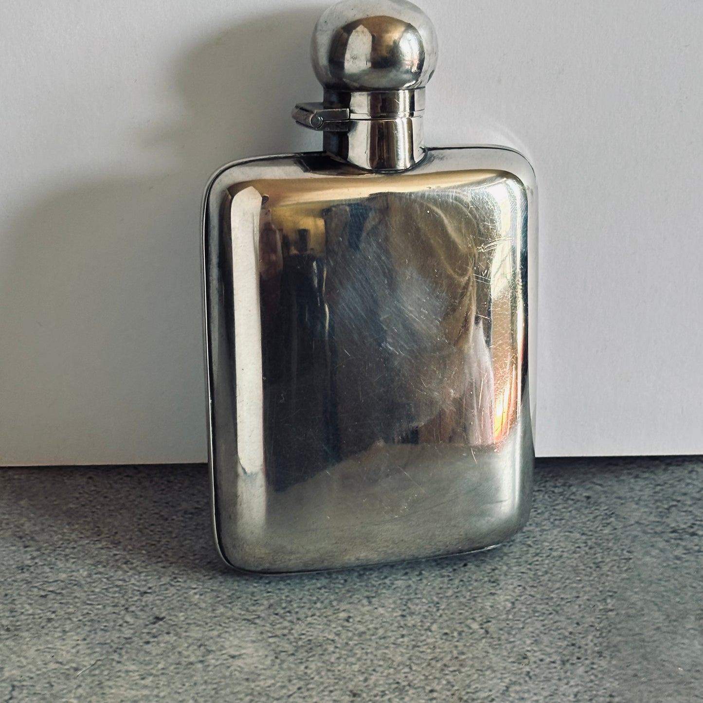 The Artist Trish - Antique Silver Plated Pocket Hip Flask