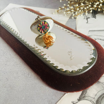 Victorian Sorcerers Mirror Velvet Trimmed | Display Mirror Plateau