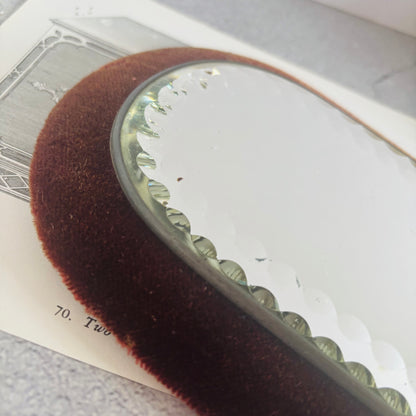 Victorian Sorcerers Mirror Velvet Trimmed | Display Mirror Plateau