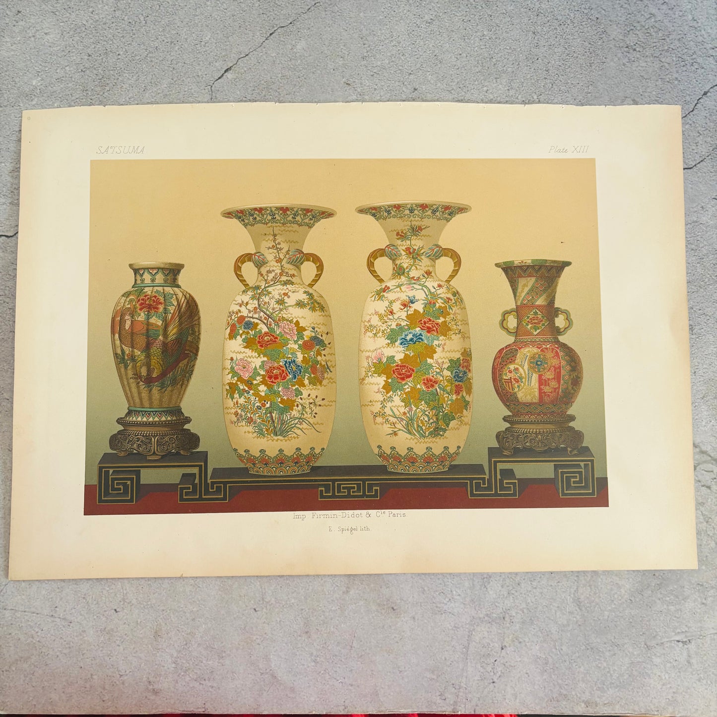 French Hand Printed Antique Polychrome Porcelain Designs