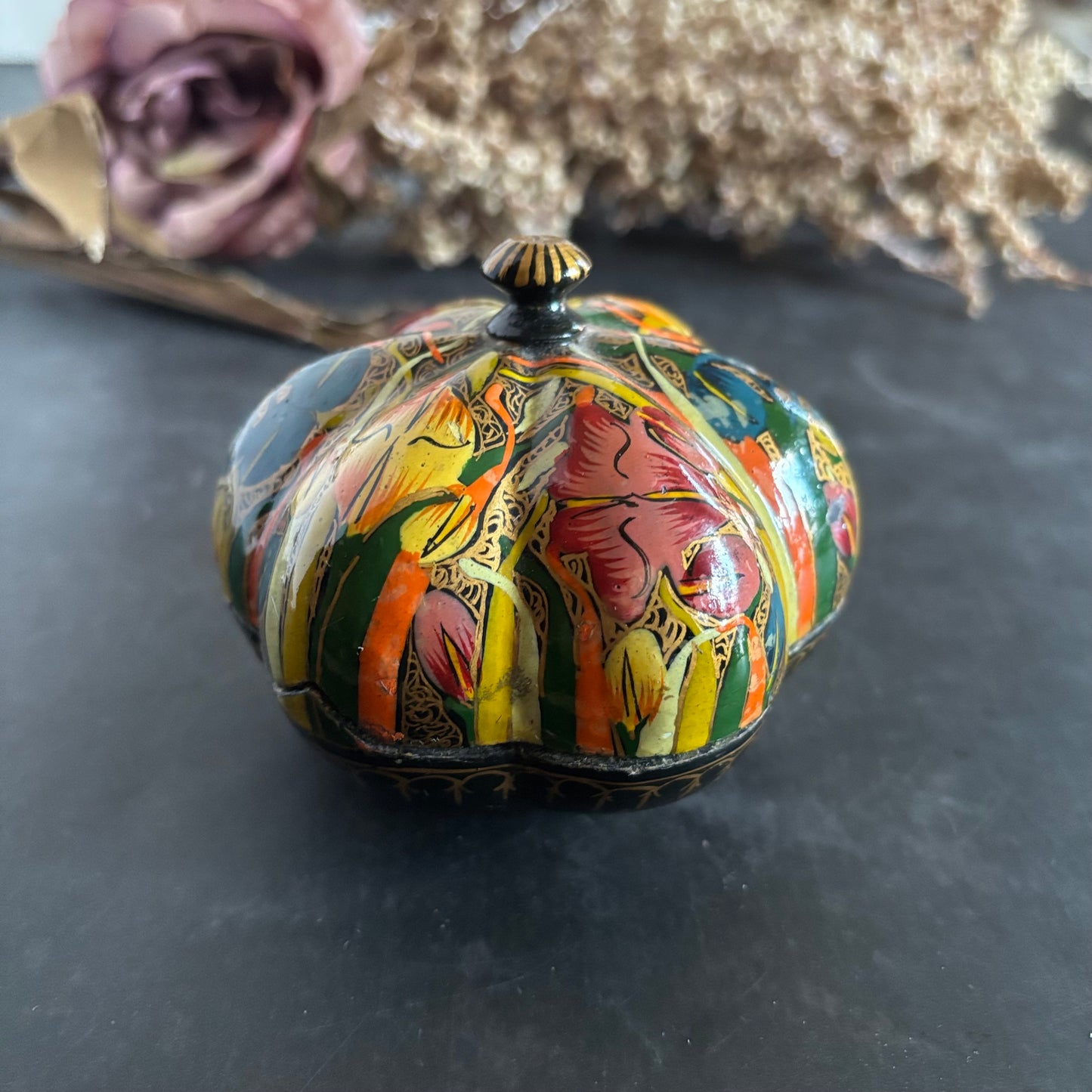 The Mixologist Adriana - Paper Mache Pumpkin Shape Box