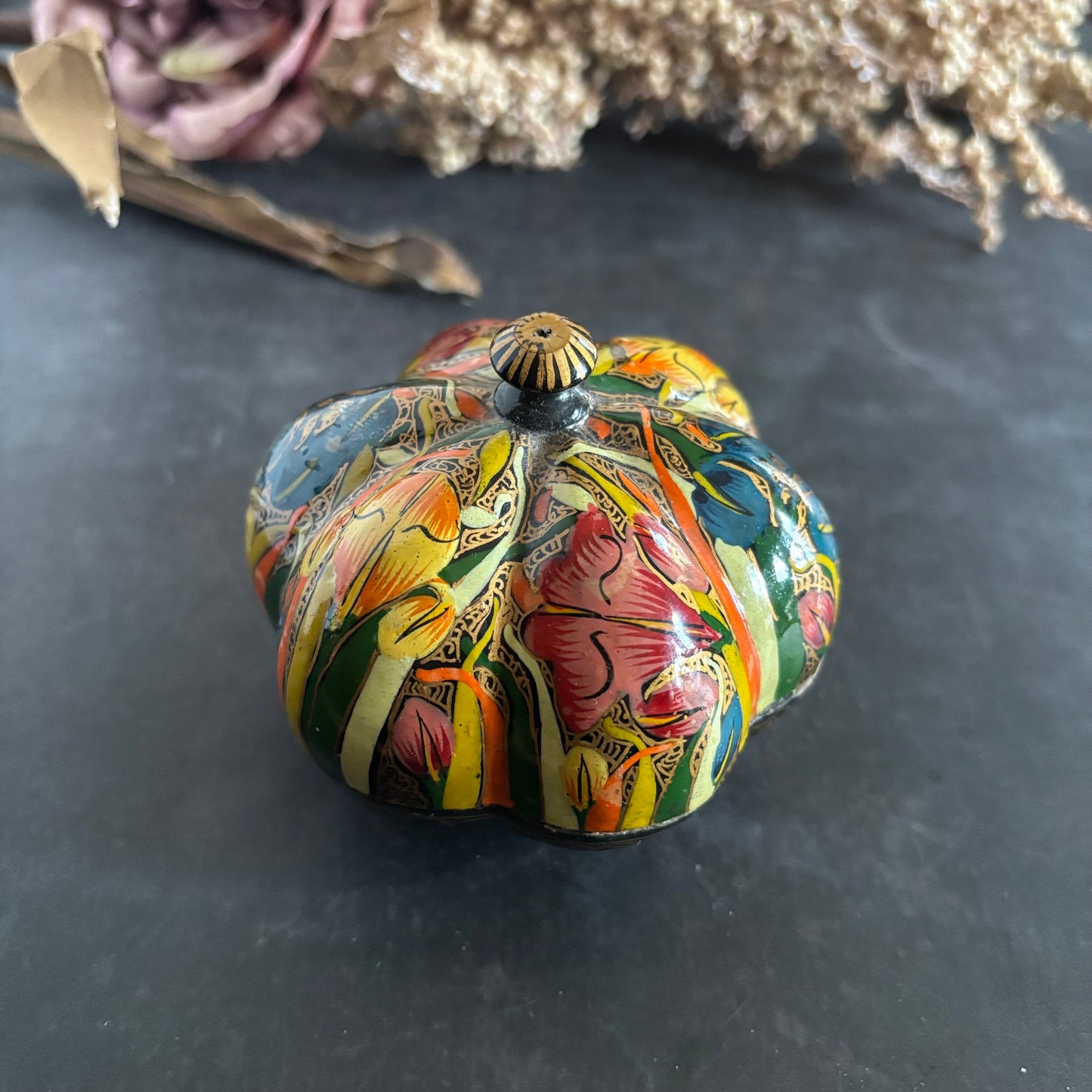 The Mixologist Adriana - Paper Mache Pumpkin Shape Box