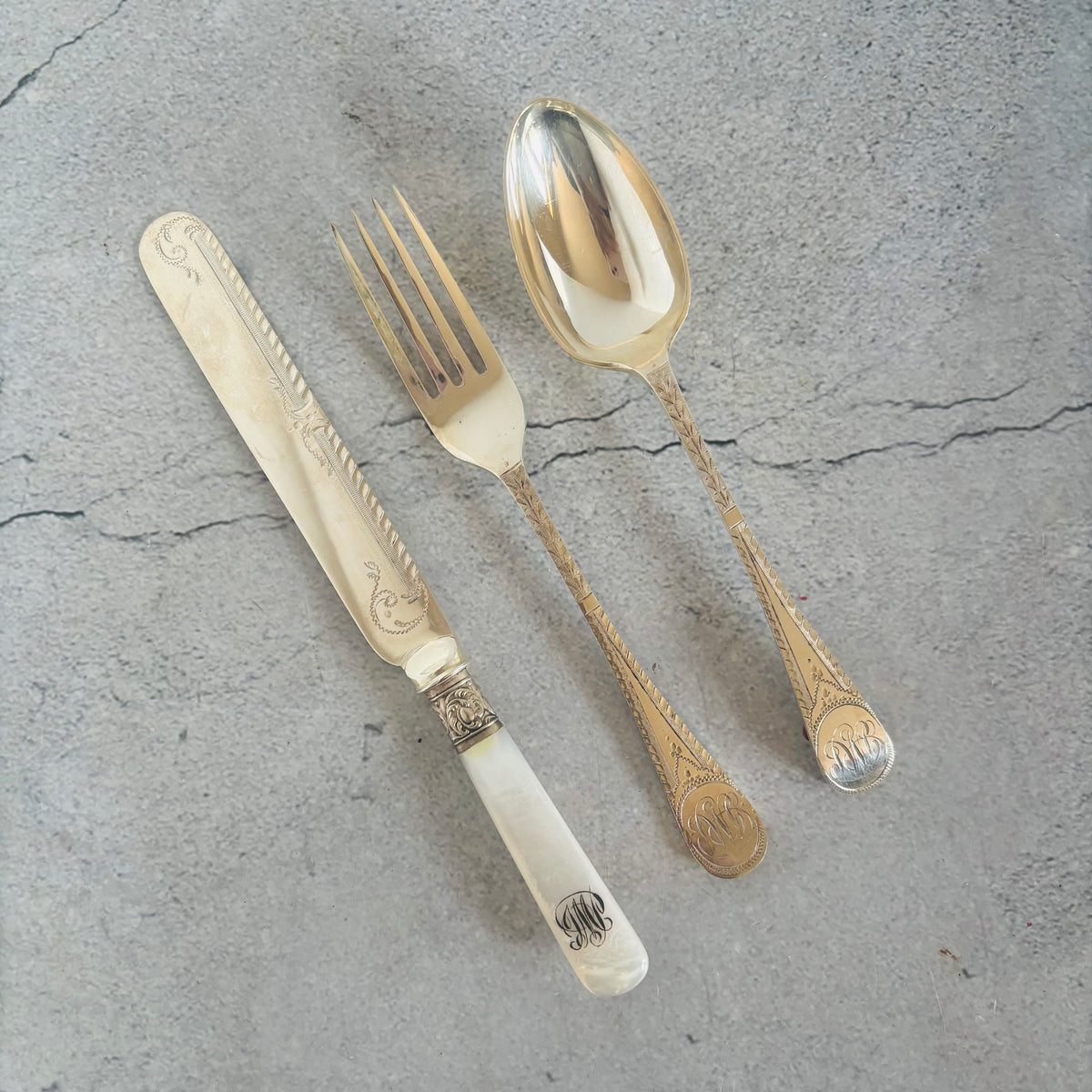 The Headhunter Runa -  Antique Knife Fork & Spoon Trio