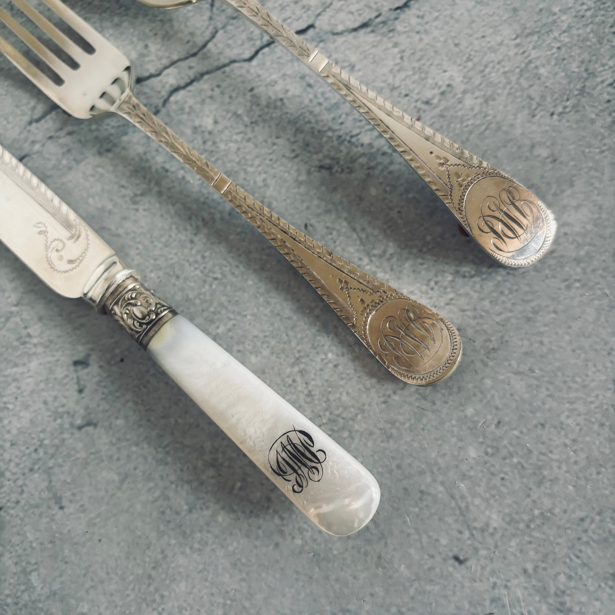 The Headhunter Runa -  Antique Knife Fork & Spoon Trio